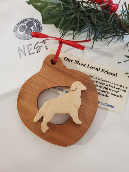 Christmas Wood Dog Ornaments