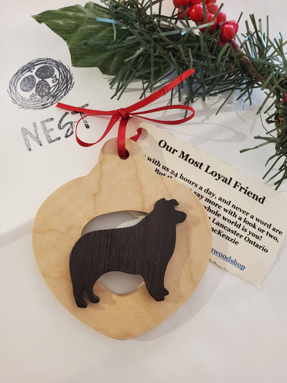 Christmas Wood Dog Ornaments