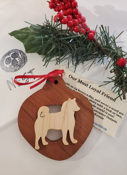 Christmas Wood Dog Ornaments