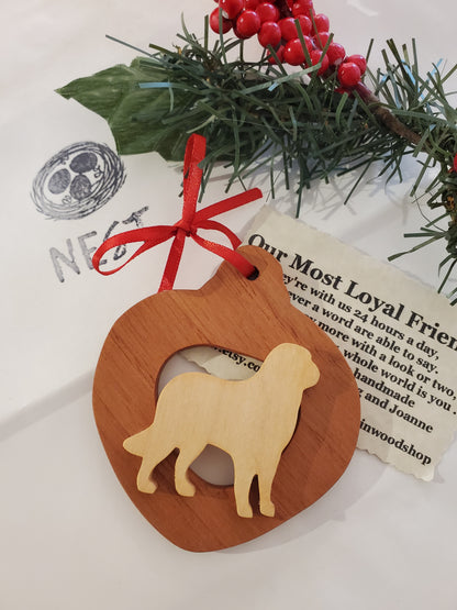 Christmas Wood Dog Ornaments