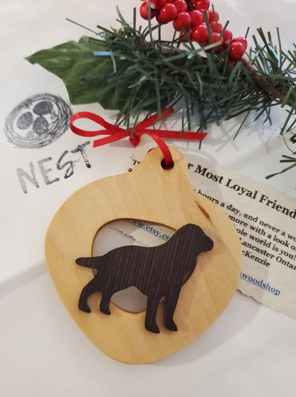 Christmas Wood Dog Ornaments