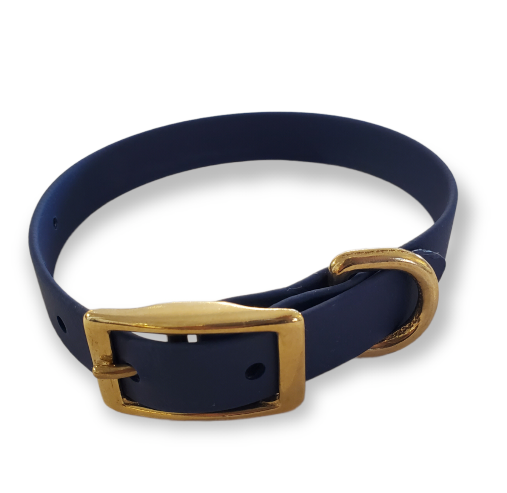 Navy leather dog collar deals