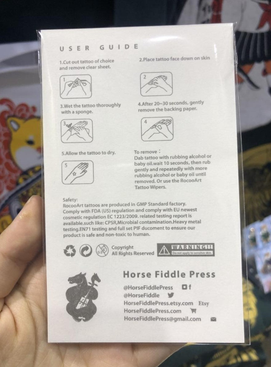 Temporary Tattoos - Horse Fiddle Press