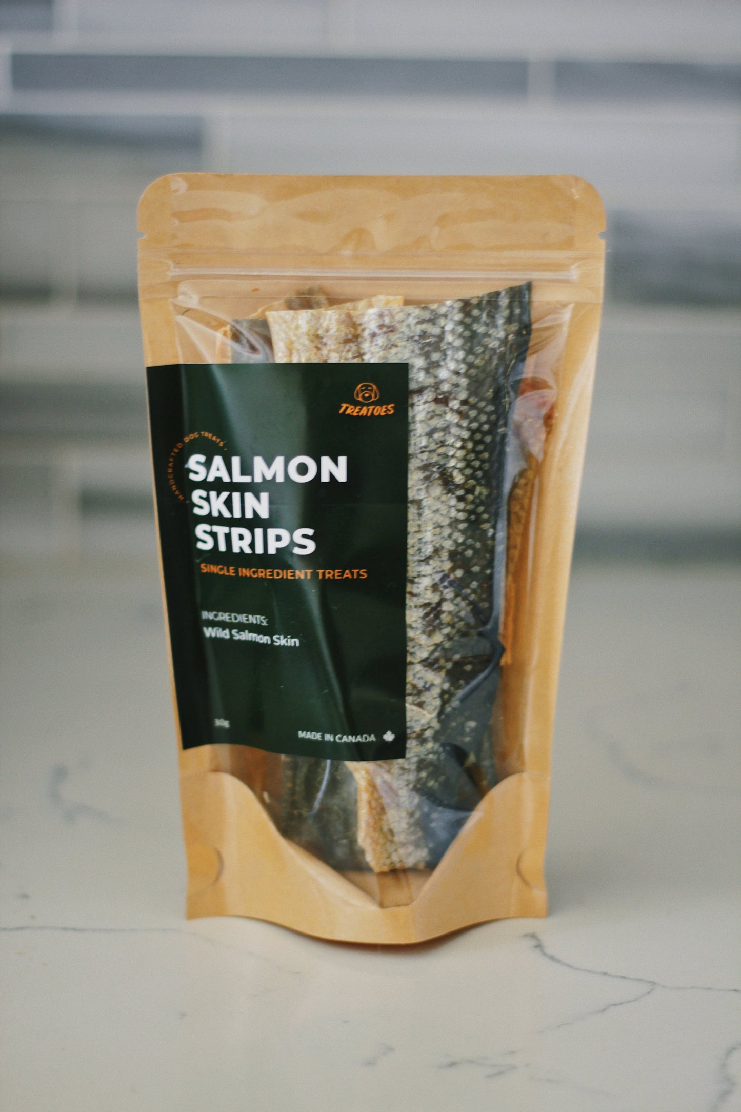 Treatoes Dog Treats - Salmon Skin Strips