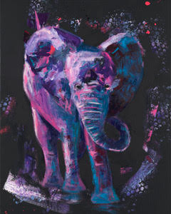 Original Acrylic Painting - Elephant by Leslie Cline